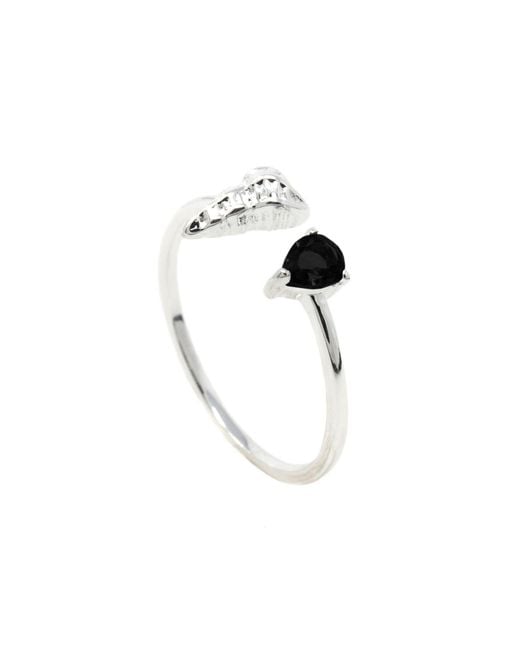NASI SILVER White Shell Sedef Ring- Onyx