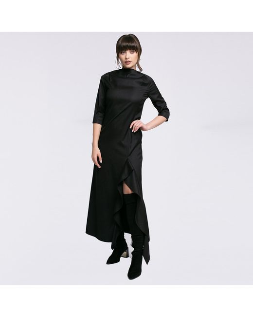 Larisa Dragna Black Mystique Long Slit Dress
