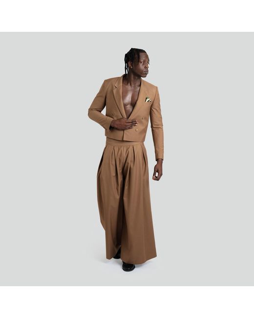 Maui X Lolita Brown Bastien Tan Cropped Blazer for men