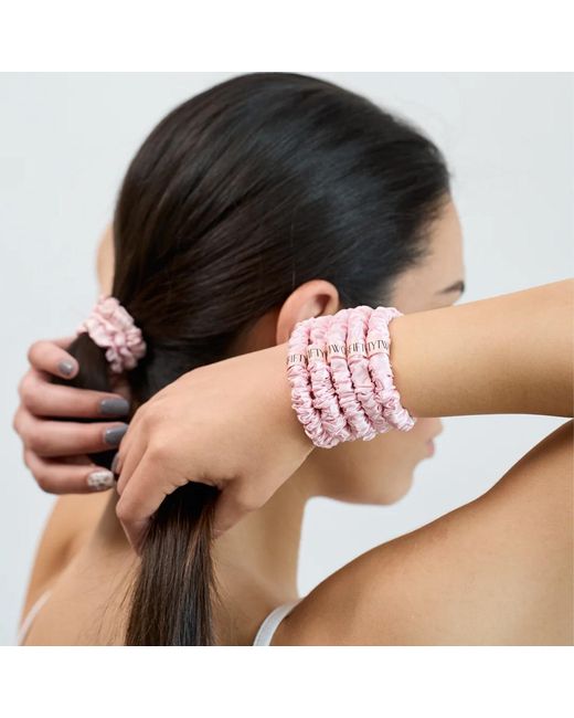 6Fiftytwo® Pink Neutrals Pure Mulberry Slim Silk Scrunchies