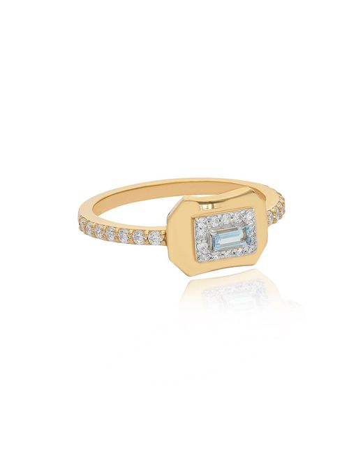 The Jewelz White Aqua Innes Signet Ring