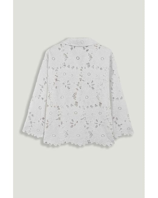 Nocturne Gray Neutrals Floral Broderie Jacket