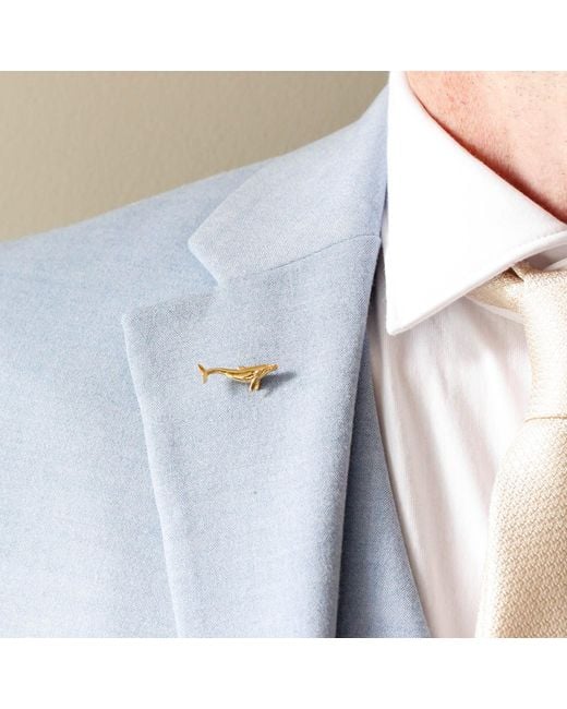 Lee Renee Metallic Whale Lapel Pin for men