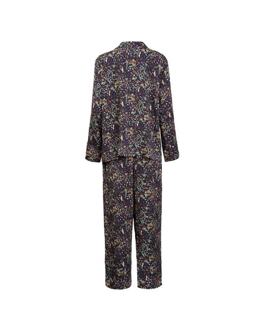 Fable England Gray Viscose Wolf Garden Print Pyjama Set