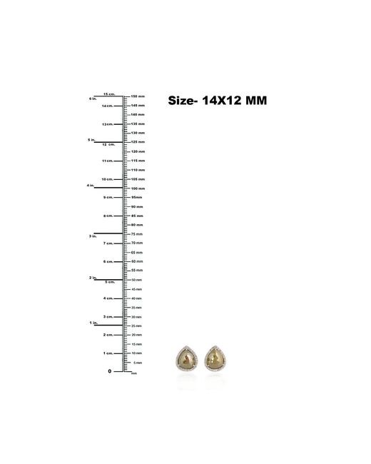 Artisan Multicolor Ice Diamond 18k White Gold Pear Shape Stud Earrings Handmade Jewelry