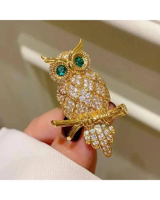 Angel Barocco Metallic -Eyed Owl Brooch