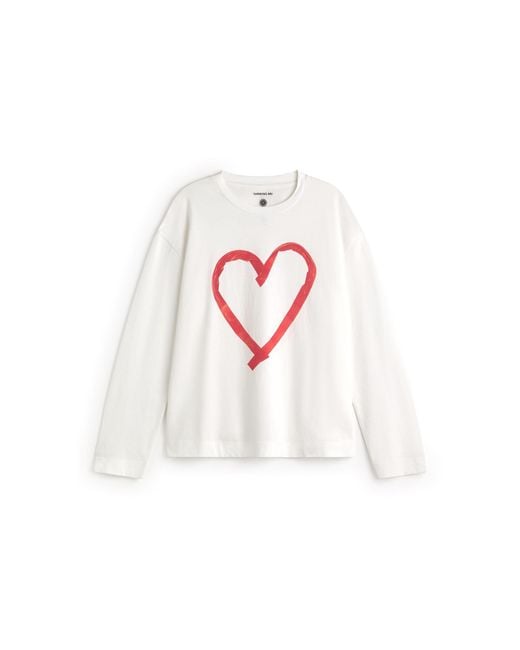 Thinking Mu White Heart Tape Emily Long-Sleeve T-Shirt