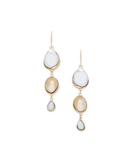 Saachi Metallic Triple Glass Orb Dangle Earrings
