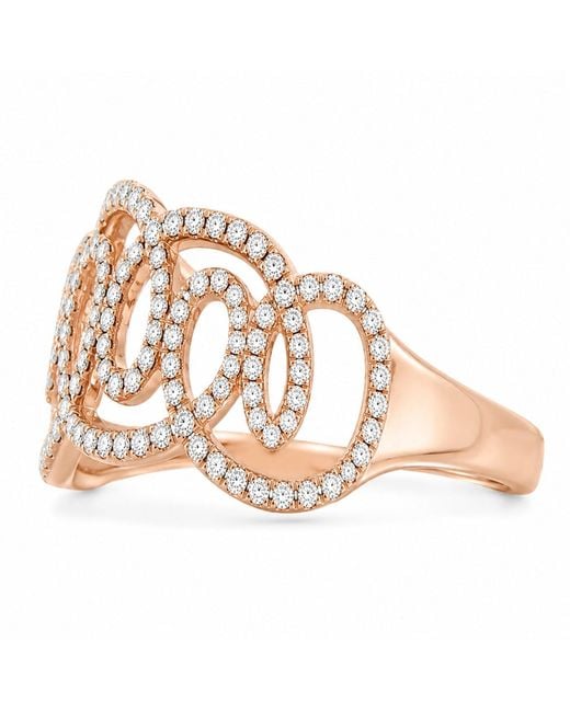 Artisan Metallic Rose 14K Rose Diamond Openwork Statement Ring