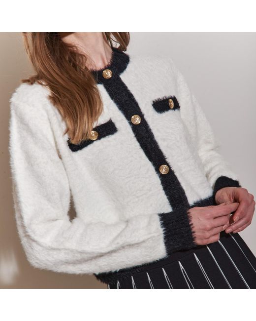 Roch Perel Multicolor And Fluffy Cardigan