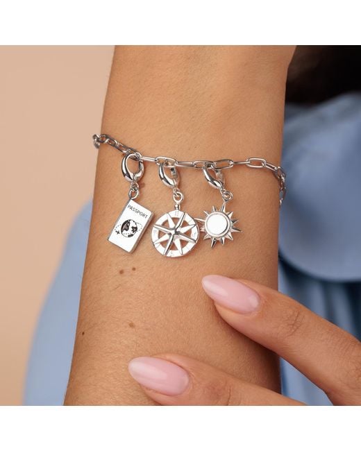Lily Charmed Metallic Sterling Holiday Oval Link Charm Bracelet