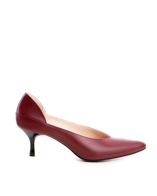 The 5Th Element Pink Celine Burgundy Leather Kitten Heels