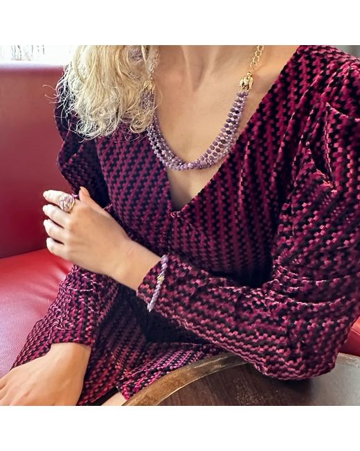 Farra Metallic Amethyst Adjustable Bracelet