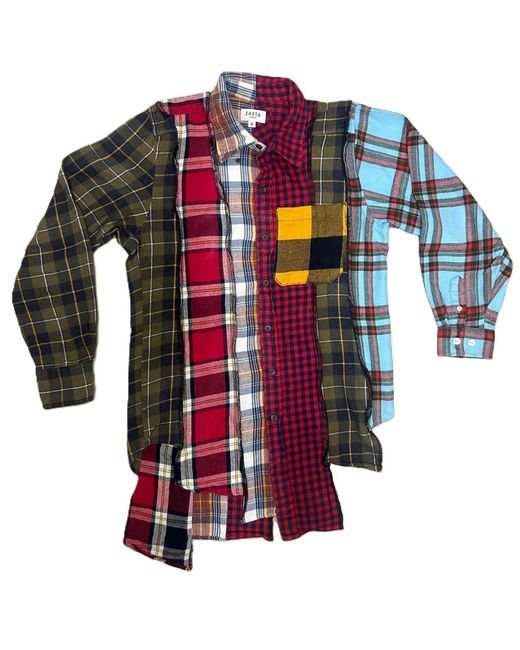 Zasta Studio Red Deconstructed Flannel Shirt K for men