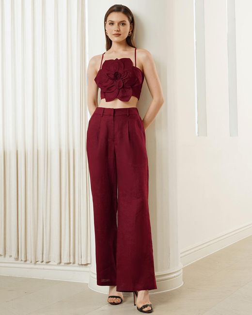 Yumi Kim Purple Sahara Burgundy Linen Top