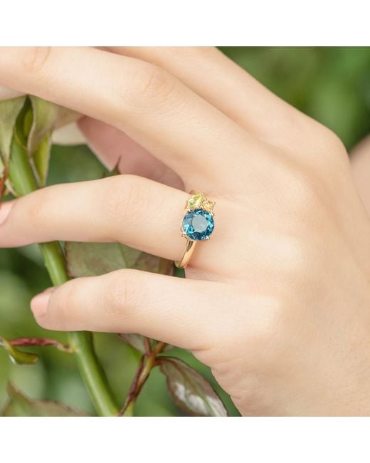 Augustine Jewels Blue Topaz Cluster Ring
