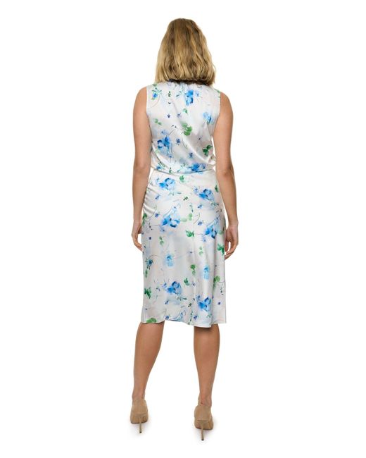 Carloslines Blue Bias Satin Skirt