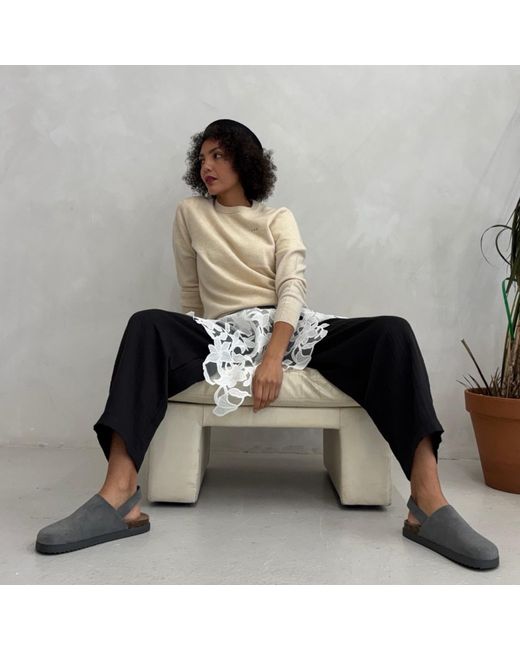 London Atelier Byproduct Natural Neutrals Mohair Classic Fit Jumper With Embroidery for men