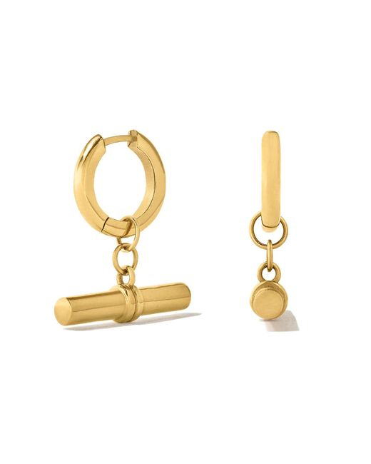 Bermuda Watch Company Metallic Maivelle Madison T-Bar Huggie Hoops