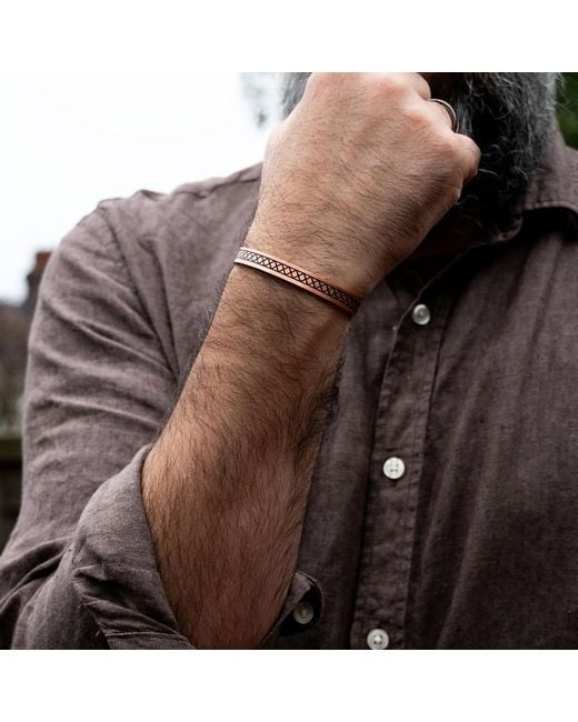 Harbour Uk Pink Eir Viking Solid Copper Cuff for men