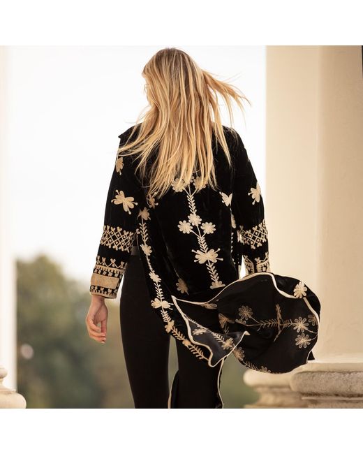 Antra Designs Black Suki Velvet Coat Dress
