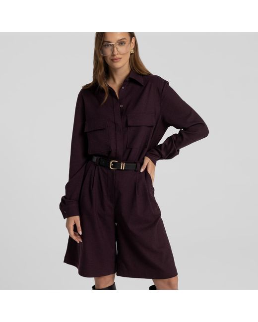 Mandragora Purple Loose Bermuda Shorts Omaro