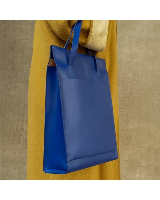 godi. Blue Handmade Adjustable Tote Bag
