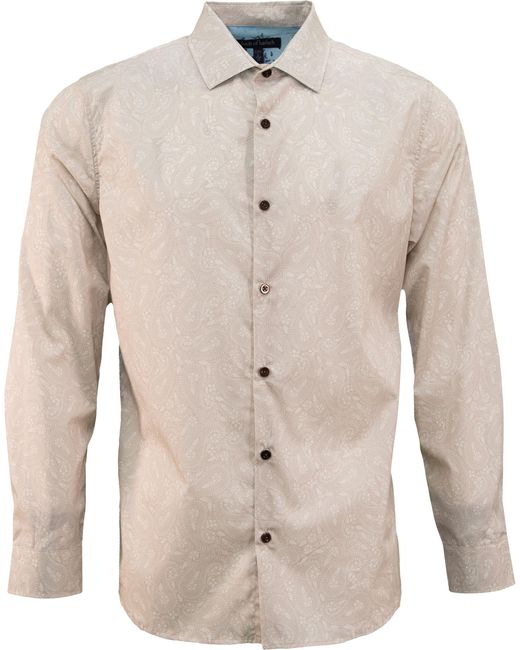 Lords of Harlech Natural Neutrals Nigel Perugia Paisley Shirt for men