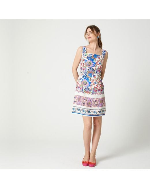 Lalipop Design Blue A-Line Paisley-Print Mini Dress