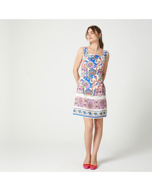 Lalipop Design Blue A-line Paisley-print Mini Dress