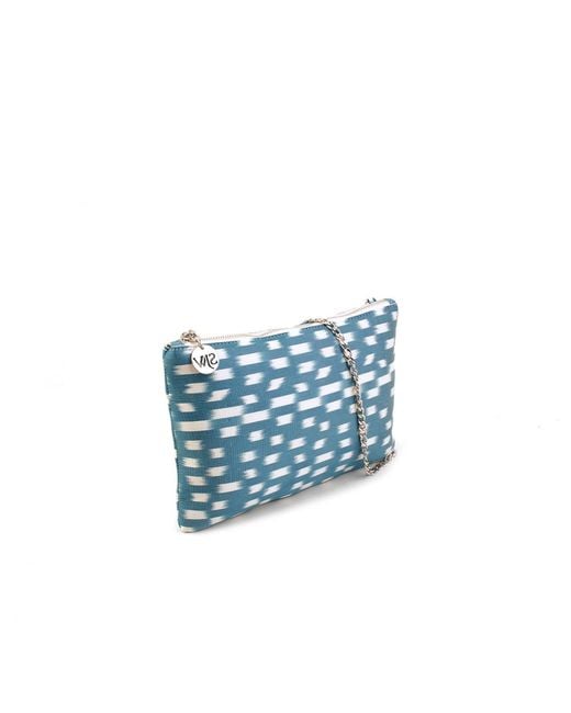 SJW BAGS LONDON Blue Aquila Ikat Clutch Bag