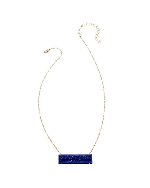 Heather Hawkins Jewelry White Float Custom Cut Bar Semi-Precious Baguette Gemstone Necklace