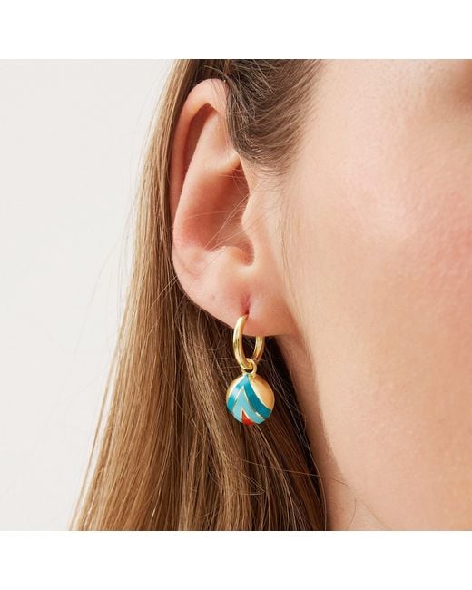 Spero London Blue Enamel Five Color Sterling Earrings
