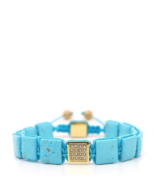 Shar Oke Blue Howlite Square Bracelet for men