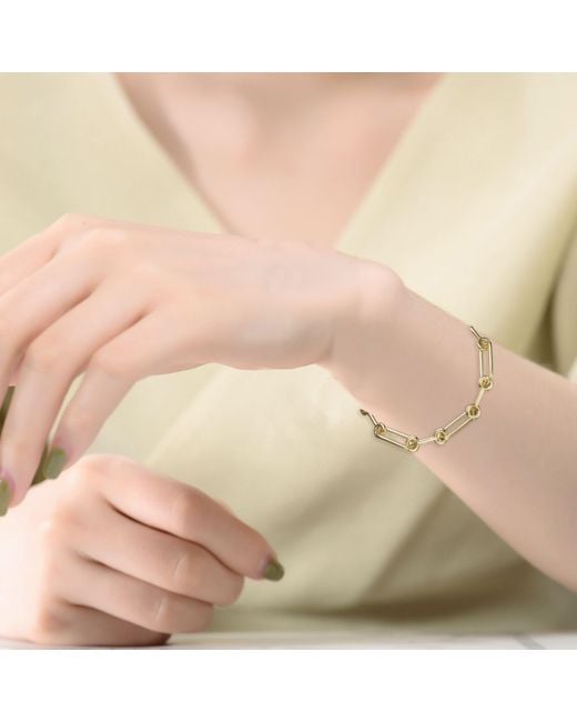 Genevive Jewelry Metallic Rachel Glauber Link Chain Bracelet
