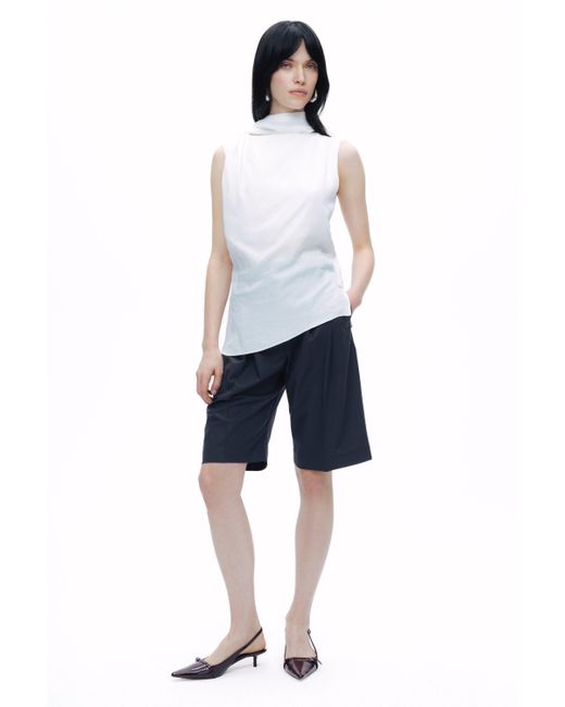 Nocturne White Shawl-Designed Blouse