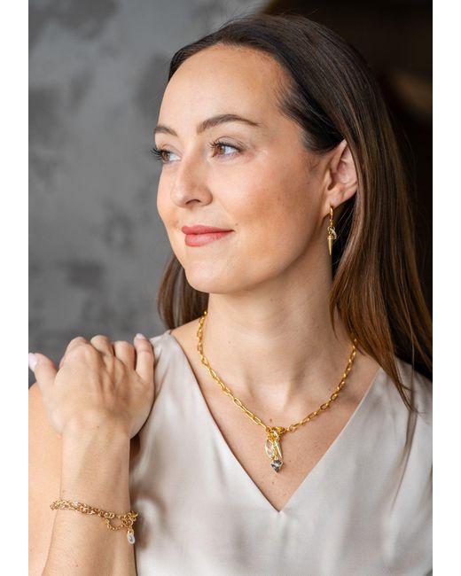 Loni Paul Jewelry Metallic Marquise & Spike Drop Necklace