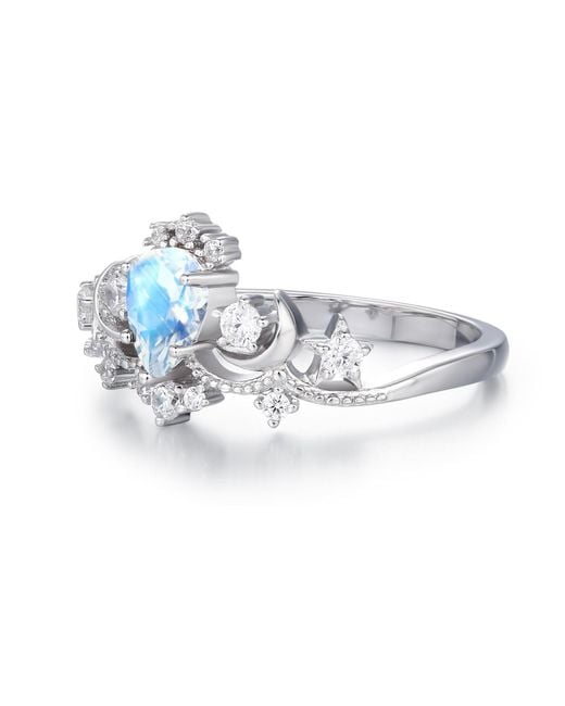 Azura Jewelry New York Metallic Moonlit Moonstone Ring Vermeil