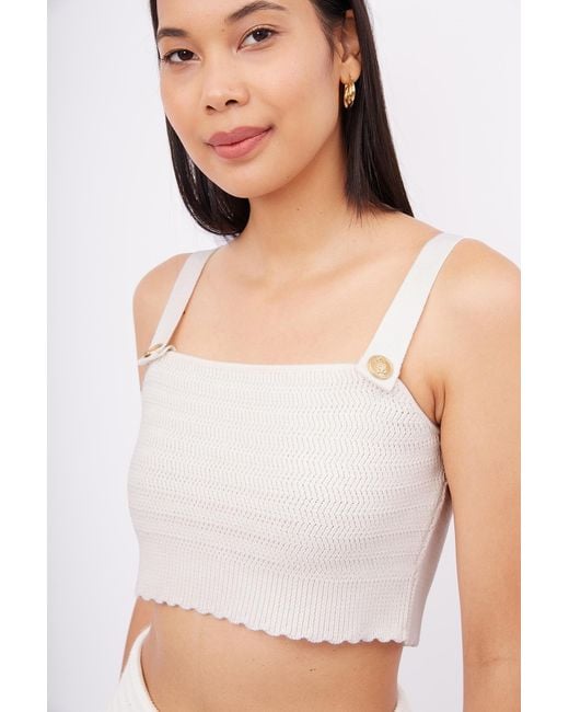 Peraluna White Iris Knitted Bralette