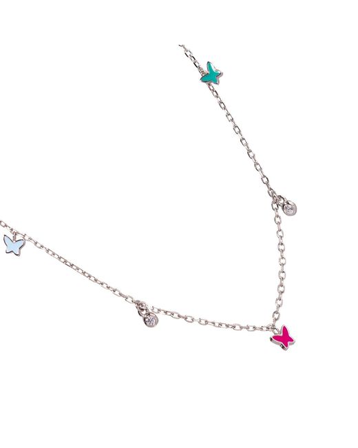 Ebru Jewelry Metallic Butterfly Sterling & Diamond Choker Necklace