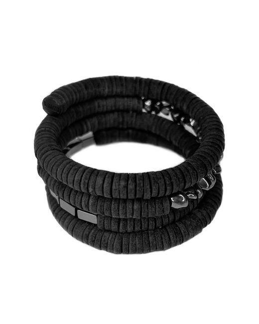 WAIWAI Black Continuous Coil Hematite Cuff