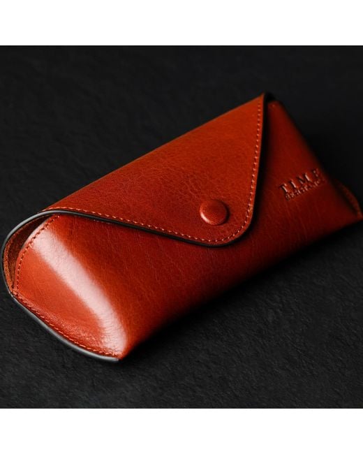 Time Resistance Brown Leather Glasses Case For