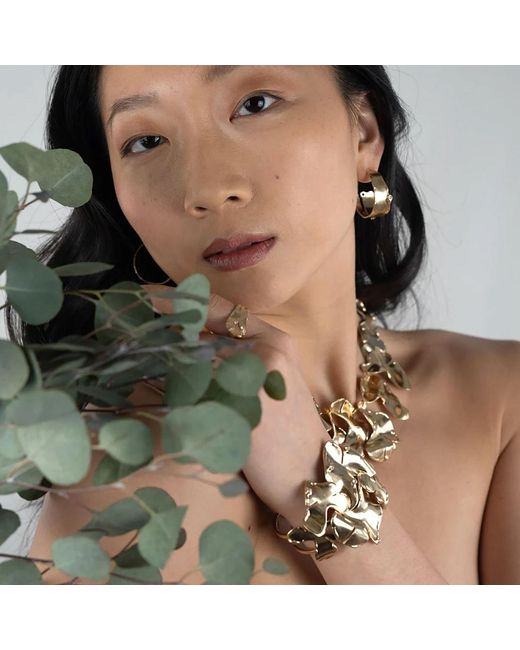Rare Matters Jewelry Metallic Organic Foliage Statement Jewelry Set