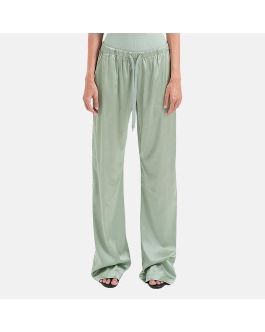 OW Collection Green Lea Sage Satin Pants