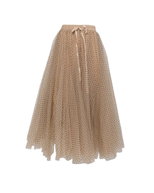 Tantra Spain Sl Brown Neutrals Tulle Skirt With Polka Dots And Elastic Waistband