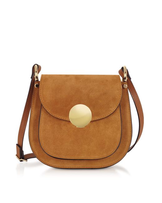 Le Parmentier Brown Agave Suede & Smooth Leather Shoulder Bag