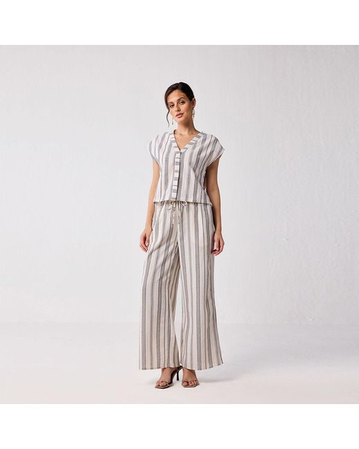 REISTOR Brown Wide-Leg Drawstring Pants