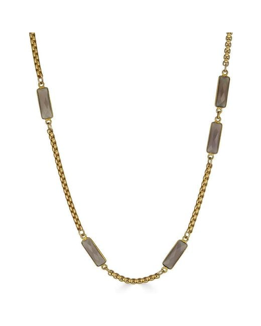 Loni Paul Jewelry Metallic Moonstone Baguette Short Necklace