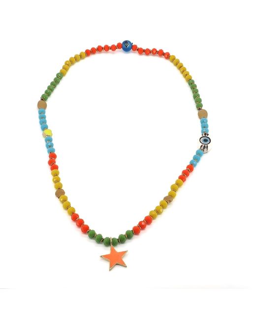 Ebru Jewelry Multicolor Endless Summer Colorful Star Beaded Necklace