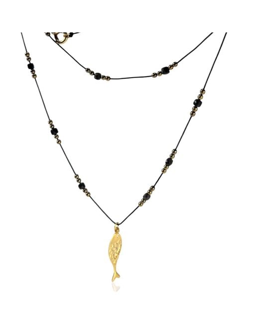 By Virgo Metallic Nerida Hematite Necklace